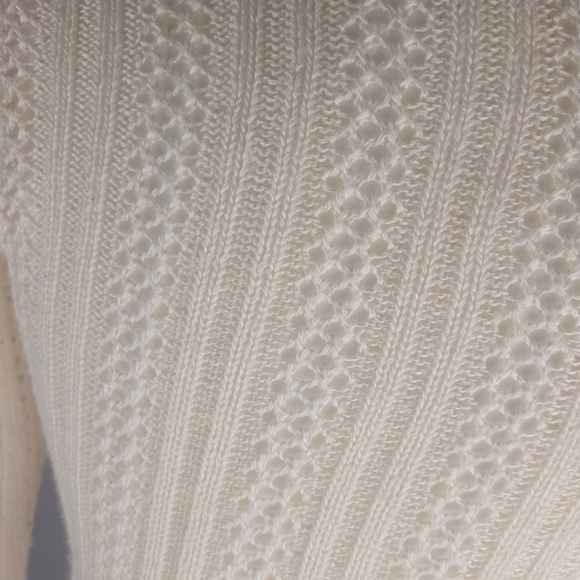 IT'S OUR TIME Ivory Juniors Open Knit Shrug Cardigan Size Small - Picture 6 of 8